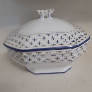 Vintage Mesa Internation Portugal huge covered serving dish hand painted signed